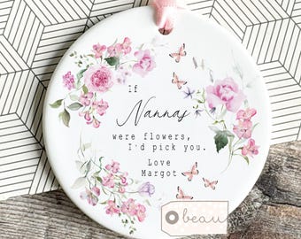 Personalised Gift If Mums Grans Grandmas were flowers we’d I’d pick you Gift Lilac wildflower Greenery Decoration Ornament Keepsake