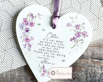 Personalised Thank you gift It’s not what we have in life Gift Butterfly Greenery Heart Ornament Workmate Friendship Keepsake Friend gift