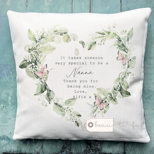 Personalizzato Ci vuole qualcuno di speciale per essere zia mamma, nonna, nonna, regalo, citazione, design a fiori selvatici, cuscino a cuore per la casa