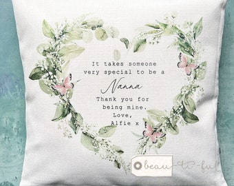 Personalised It takes someone special to be Auntie Mum Grandma Nan Gift Quote wildflower Design Heart Cushion Home