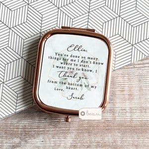 Personalised You've done so many things for me Quote Pretty Floral Square Rose Gold Compact Pocket Mirror Best Friend Thank you gift