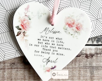 Personalised Thank you gift It’s not what we have in life Gift Butterfly Greenery Heart Acrylic Ornament Workmate Friendship Keepsake