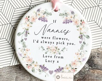Personalised Mother’s Day Gift If Mums Grans Grandmas were flowers I’d pick you Gift Lilac wildflower Greenery Decoration Ornament Keepsake
