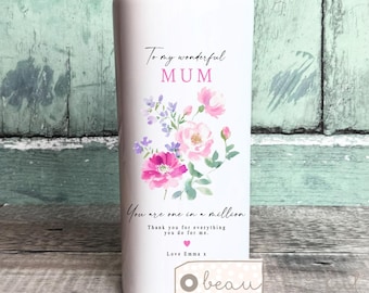 Personalised Flower Vase, Mother’s Day gift, Mum Nanna Grandma Auntie Sister  Floral Ceramic Jug Mug Birthday