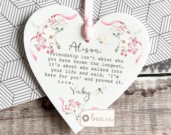 Personalised Friendship gift Friendship isn’t about Gift Quote Butterfly Greenery Heart Ornament Workmate Friendship Best friend Keepsake
