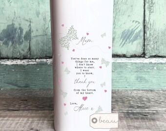 Personalised Thank you gift Mum Mom Nanna Nanny Grandma Friend Sister Auntie Daughter Friend Teacher gift Floral Ceramic Vase Birthday gift