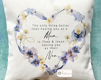 Personalised The only thing better than having you as.. Quote Lilac Ribbon Floral Design Home Quote Linen Style Cushion cover