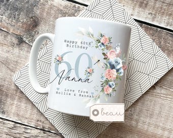 Personalised birthday mug Gift for her Age Mug Friend Mum Sister Nanny Auntie Best friend Colleague gift Thank you Christmas