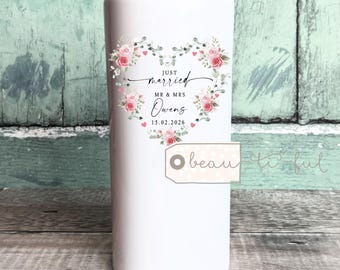 Personalised Wedding Gift, Personalised Wedding Flower Vase, Just Married Gift, Wedding Day Gifts, Mr Mrs Gift, Wedding Gift for Couple