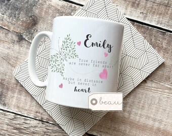 Personalised Friend gift True Friends Quote gift Butterfly Heart Ceramic mug Friendship Home gift