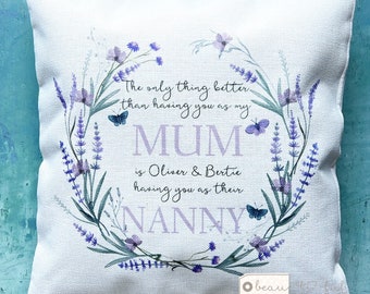 Personalised The only thing better than having you as.. Quote Lilac Wildflower Lavender Floral Design Home Quote Linen Style Cushion cover