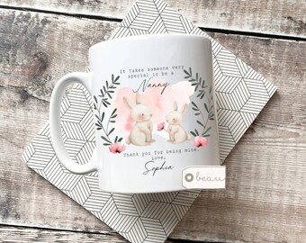 Personalised It takes someone very special to be a Mum Nan Nanna Grandma Gift pink Greenery Ceramic Mug Gift mug Nanny Gran Auntie