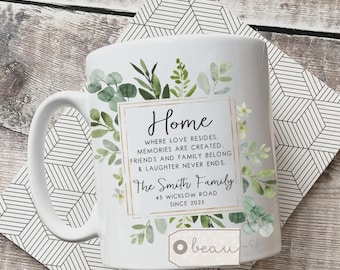 Personalised New Home Mug gift set, First home, Housewarming gift, Moving in gift, Gift for couple