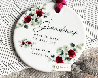 Personalised Mother’s Day Gift If Mums were flowers I’d pick you Gift Quote wildflower Greenery Ceramic Round Decoration Ornament Keepsake