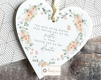 Personalised Auntie Gift | Floral Heart Keepsake From Niece/Nephew New Aunty gift The only thing better…