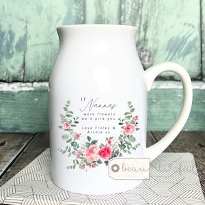 Personalised If were flowers Id wed pick you Mum Nanna Grandma Home Sunflowers Floral Ceramic Small Vase Jug Mug Birthday gift image 10