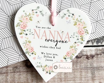 Personalised Mum Mom Mother Nanna Grandma You are the… Gift Sentiment Heart Floral Quote Acrylic hanging keepsake Mother’s Day Birthday gift
