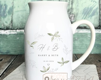 Personalised Wedding Gift, Personalised Wedding Bud Vase Mug Jug, Just Married Gift, Wedding Day Gifts, Mr Mrs Gift, Wedding Gift for Couple