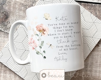 Personalised Thank you Gift, Ceramic Mug, For her, Appreciation, Friend, Mum, Colleague, You’ve done so many things for me