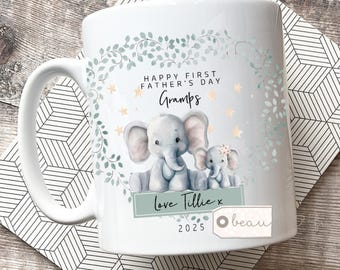 Personalised Father’s Day Dad Daddy Grandad Grandpa Pops Gramps First Father’s Day Animal Bear Ceramic Mug - Tea mug Coffee Mug gift for him