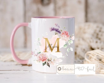 Personalised Mother’s Day gift Mum Nanny Grandma Pink Floral Ceramic Mug - Tea mug - coffee Mug -Gift mug Friend Birthday gift sister auntie