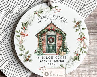 Personalised First Christmas at Address in New Home House New home gift Housewarming gift Ornament Keepsake Christmas gift Gift for New Home
