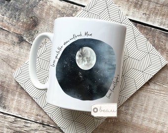 Personalised Mother’s Day gift Love you to the moon and back… Mum Mummy Mom Mam Nanny Rainbow Quote Mug - gift mug - cup
