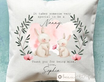 Personalised It takes someone special to be Auntie Mum Grandma Nan Gift Quote Rabbit Design Heart Cushion Home Mother’s Day Birthday