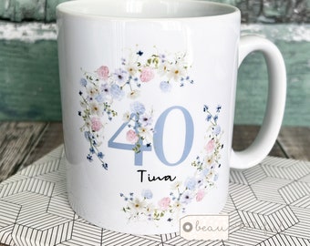 Personalised birthday mug Gift for her Age Mug Friend Mum Sister Nanny Auntie Best friend Colleague gift Thank you Christmas