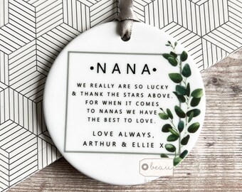 Personalised I really am so lucky… Mother’s day gift Mum Grandma Nanny Nan Granny Mom Gift Home Greenery Foliage Quote Linen Style Cushion