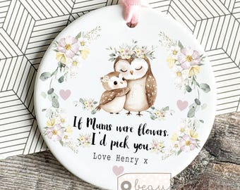 Personalised Mother’s Day Gift Mum Mummy Mommy Nanny Nana Grandma Bunny Rabbit Bear Owl Mothers Day ornament Keepsake decoration