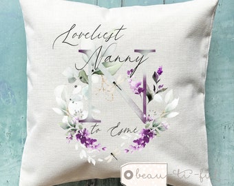 Personalised Loveliest Mum Mummy Auntie Grandma Nan Nanna Nanny Gift wildflower Mother’s Day Birthday gift Cushion Home
