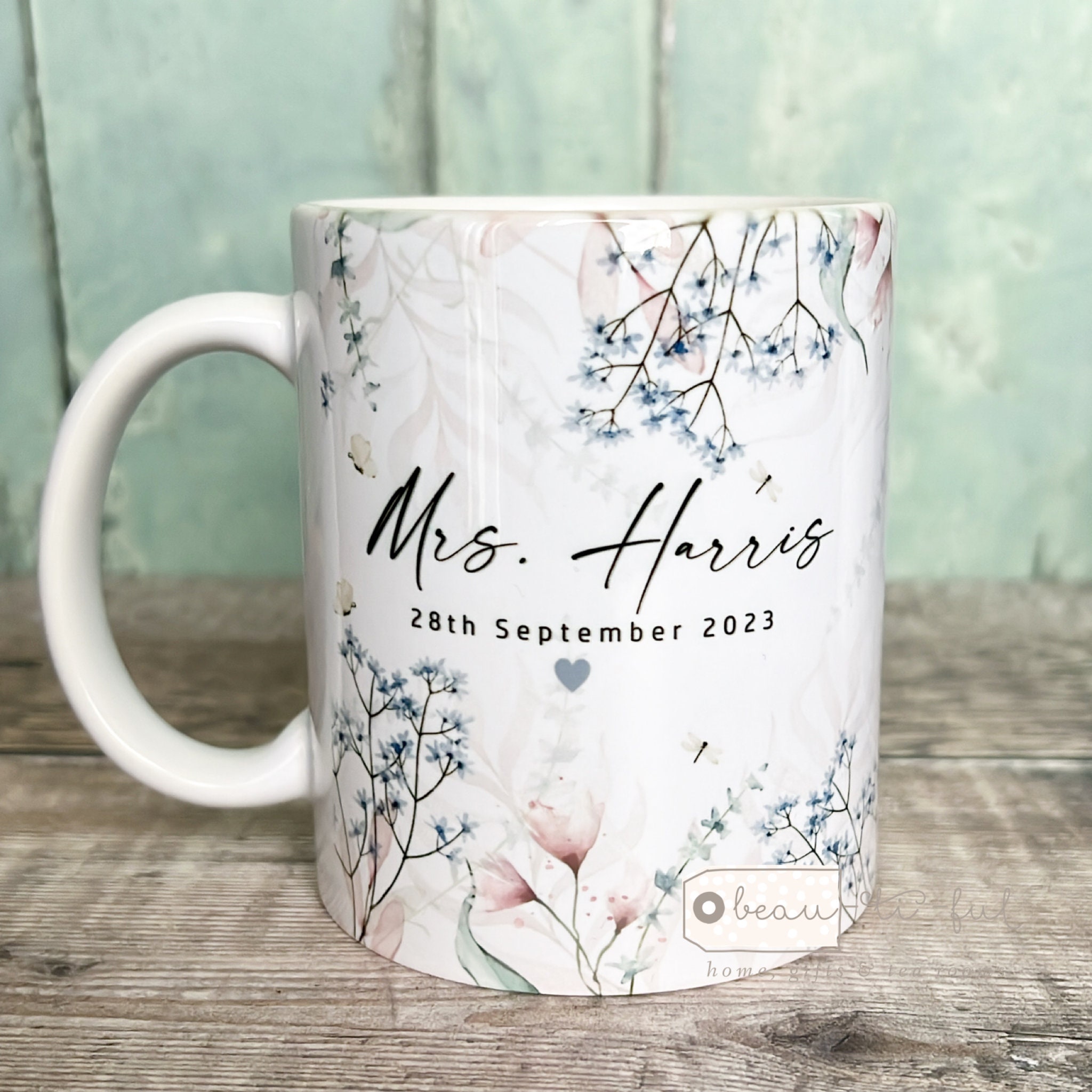 Personalized Wedding Mugs, Couples Ceramic Mugs