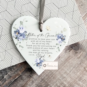 Personalised Mother of Groom Bride Thank you from Bride Groom wedding gift Greenery Acrylic Decoration Ornament Wedding Keepsake