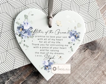 Personalised Mother of Groom Bride Thank you from Bride Groom wedding gift Greenery Acrylic Decoration Ornament Wedding Keepsake