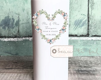 Personalised Wedding vase gift Bride Groom Wedding day Mr Mrs gift Newlyweds Floral Ceramic Vase Jug Mug Couple gift