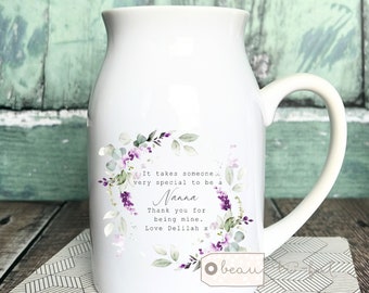 Personalised It takes someone very special Mum Nanna Nanny Grandma Home Wildflower Floral Ceramic Small Vase Jug Mug Birthday gift