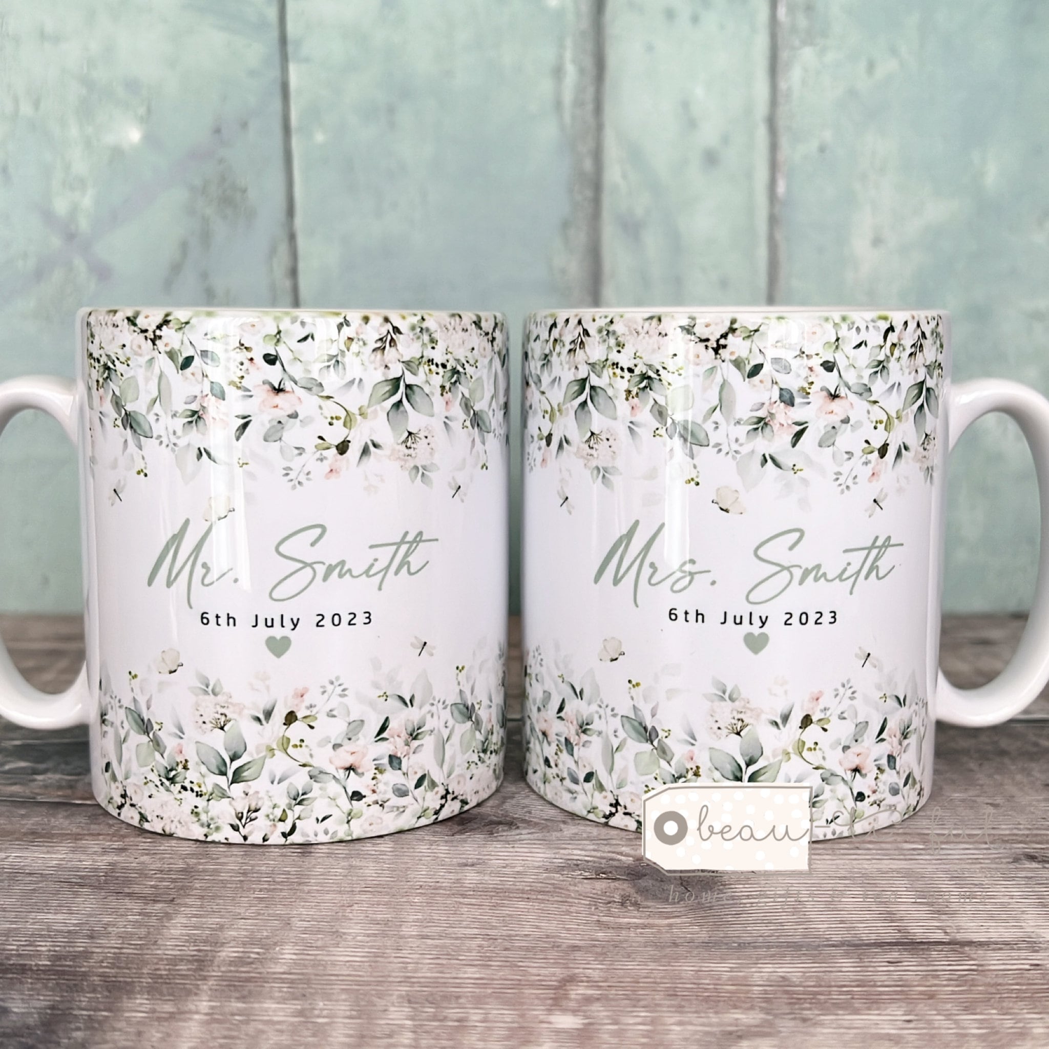 Elegant Just Married Wedding Combo Mug, Zazzle