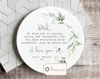 Personalised Father’s Day gift Special Dad Daddy Personalised Drink coaster Ceramic Birthday gift Gift for him Home gift Gift for her