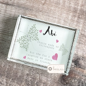 Personalised Friend gift Chance made us colleagues Quote Workmate gift Butterfly Freestanding block Decoration Ornament Keepsake Friendship