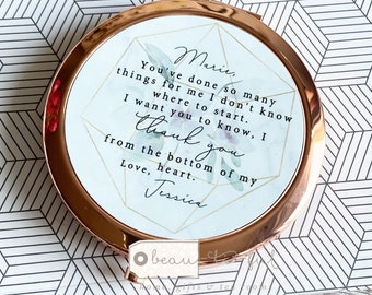 Personalised You’ve done so many things for me.. Quote Pretty floral Rose Gold Compact Pocket Mirror Thank you gift Friendship Appreciation