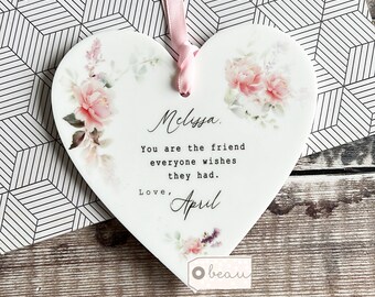 Personalised You are the.. everyone wishes they had.. thank you Gift Floral Greenery Heart Acrylic Ornament Friendship Keepsake colleague
