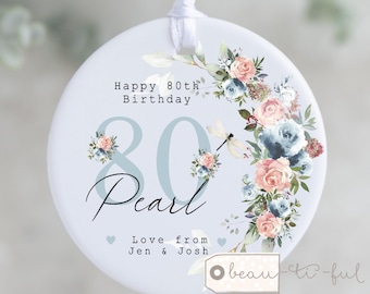Personalised Birthday ornament - 30th 40th 50th 60th - Birthday Gift for her Mum Friend Sister Auntie Colleague - Personalised Keepsake Gift