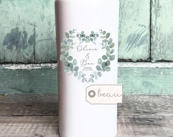 Personalised Wedding gift Anniversary gift Engagement gift Bride Groom Mr Mrs Newlywed gift Ceramic Small Vase Jug Mug Greenery Heart