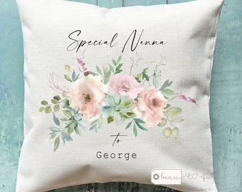 Personalised Special ... Mum Nanna Auntie Nanny Grandma Nan Gran Mother’s Day gift Floral Design Home Linen Style Cushion cover