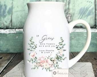 Personalised If … were flowers I’d we’d pick you Mum Nanna Grandma Home Wildflower Lavender Floral Ceramic Small Vase Jug Mug Birthday gift