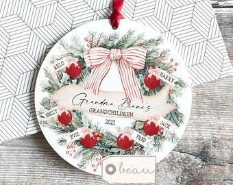 Personalised Christmas gift from Grandchildren For Grandparents Grandchild grandkids gift Ornament Keepsake Tree Decoration Bauble wreath