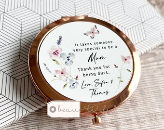 Personalised Mum Auntie Grandma Nanna Gift It takes someone special to be wildflower Design Heart compact mirror makeup mirror Keepsake