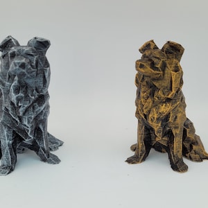 Low Poly Collie Ornament | Border Collie Figurine | Dog Statue | Dog Lover Gift | New Home Gift | Pet Memory | Minimalist dog | Abstract dog