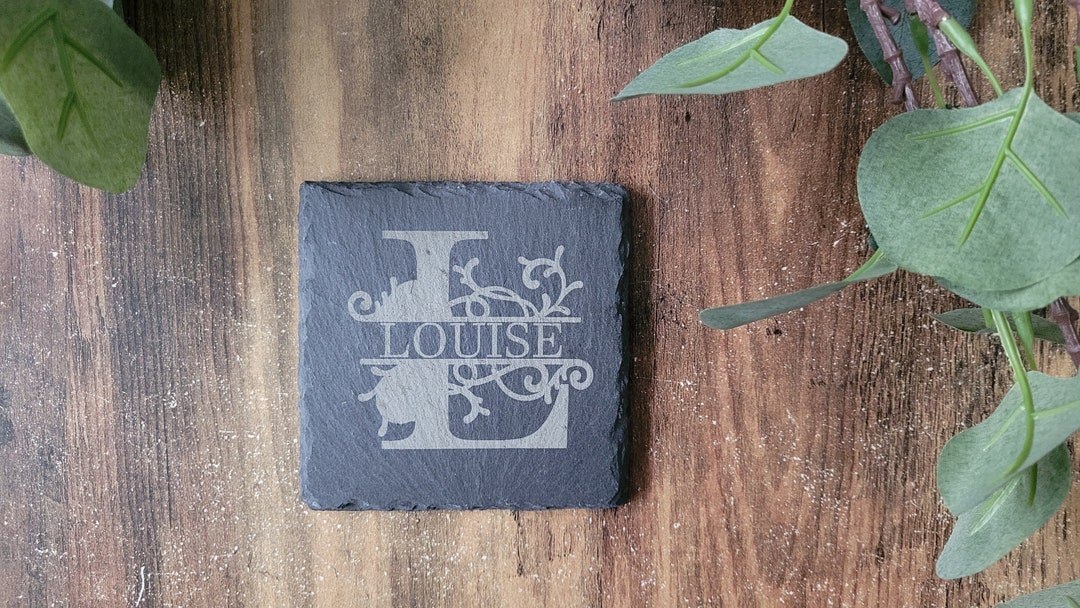 Monogram Slate Coaster | Personalised Slate Coaster | Personalised ...